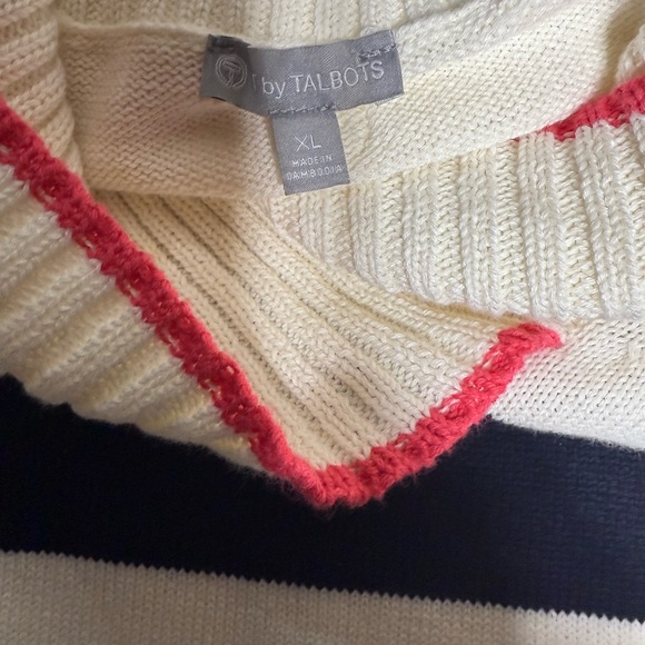 T by Talbots Coolmax stripped Shawl collar sweater Size XL - Picture 11 of 12